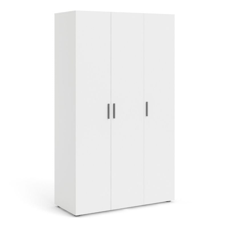 Pepe Wardrobe with 3 Doors in White W 1181 x H 2009 x D 497.5 mm-Wardrobes-FTG-