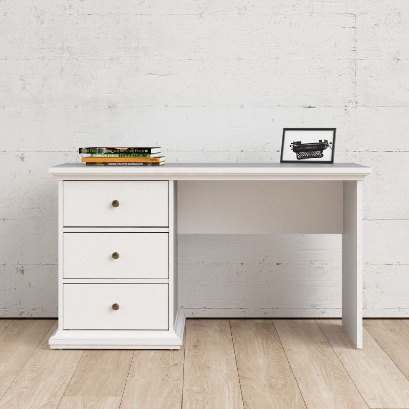 Paris Desk in White W 1300 x H 739 x D 616 mm-Desks-FTG-