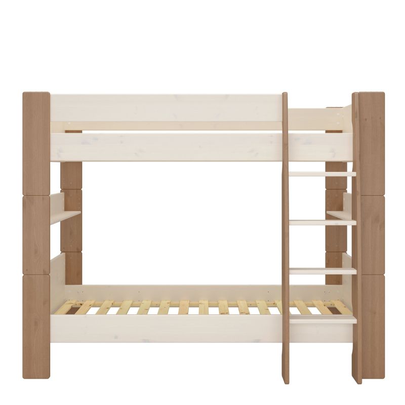 Steens For Kids Bunk Bed Whitewash Grey and Brown Lacquered W 2074 x H 1643 x D 1115 mm-Bunk Beds-FTG-