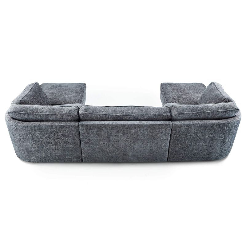 Ashby U Shaped Fabric Sofa Grey-Sofa-Heartlands Furniture-