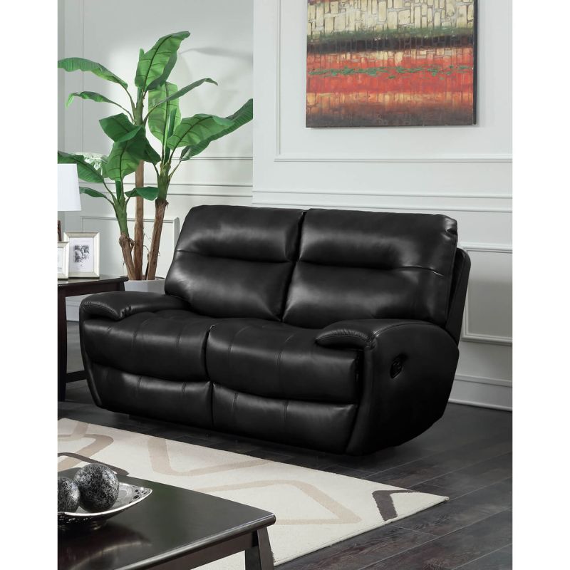 Bailey Recliner LeatherGel & PU 2 Seater 1650W x 990D x 1020H-Sofa-Heartlands Furniture-Black-