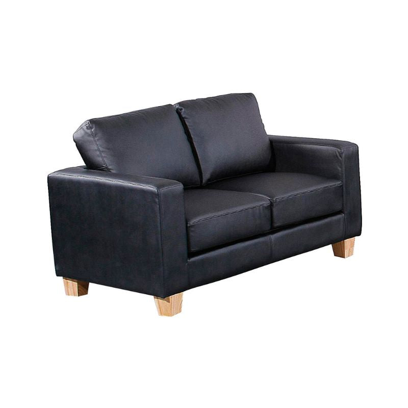 Chesterfield 2 Seater Sofa PU 1390W x 750D x 820H-Sofa-Heartlands Furniture-Black-