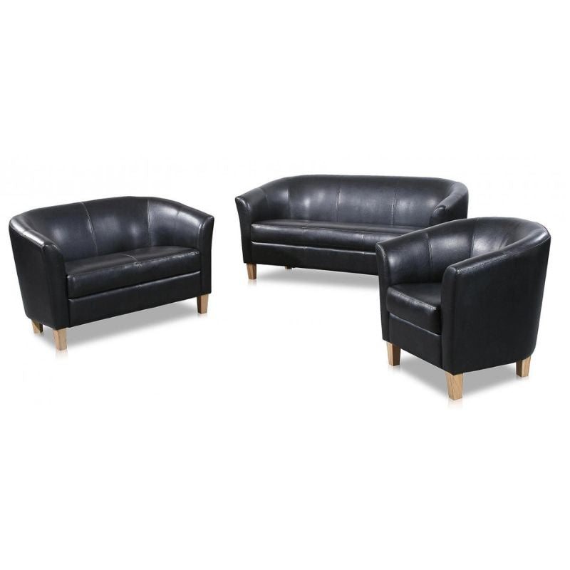 Claridon 2 Seater Sofa PU 1270W x 710D x 750H-Sofa-Heartlands Furniture-Black-