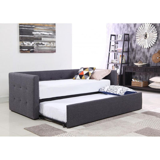 Congo Day Bed Linen Fabric Grey-Sofa beds-Heartlands Furniture-