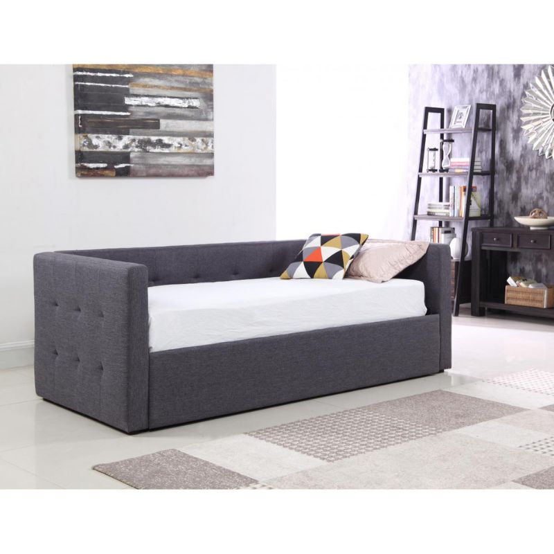 Congo Day Bed Linen Fabric Grey-Sofa beds-Heartlands Furniture-