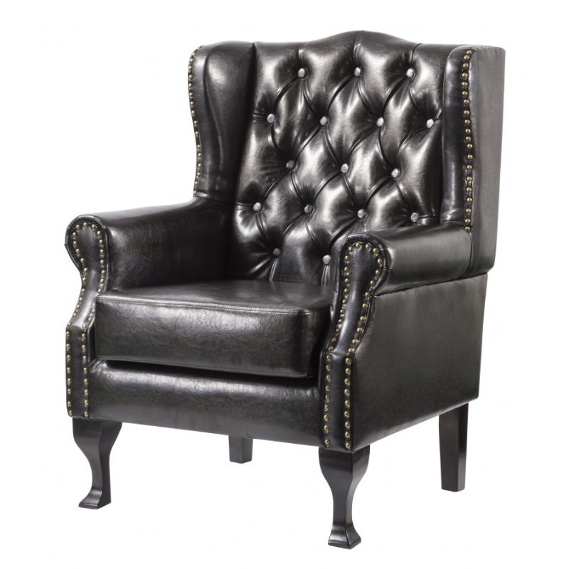 Dorchester PU Arm Chair Black 760W x 810D x 1020H-Arm Chair-Heartlands Furniture-