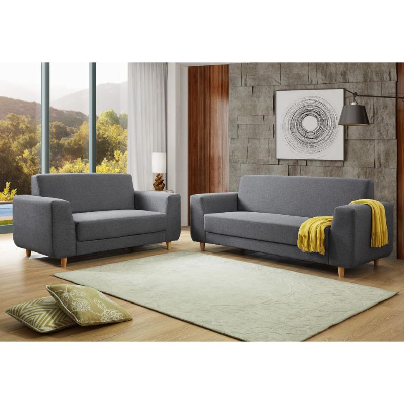 Fida Fabric 2 Seater Sofa Dark Grey 1630W x 855D x 830H-Sofa-Heartlands Furniture-