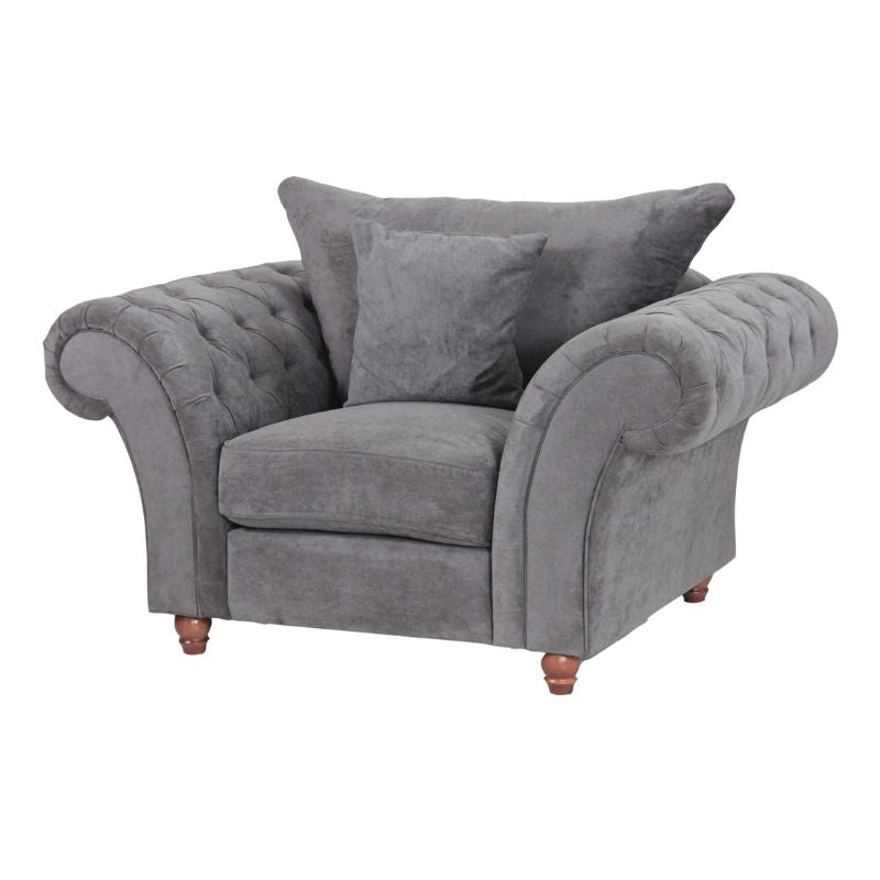 Huntley Fabric Sofa 1 seater Grey-Sofa-Heartlands Furniture-