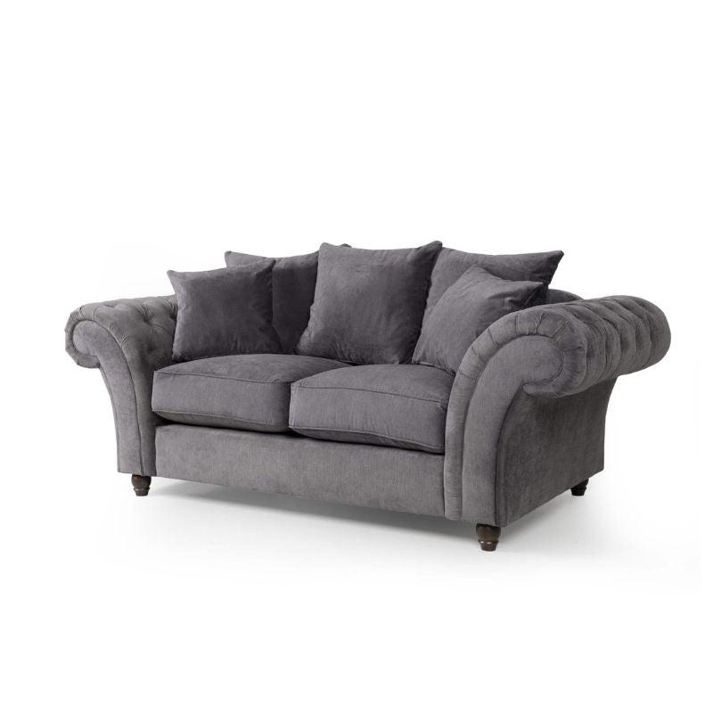 Huntley Fabric Sofa 2 seater Grey 2100W x 900H x 930D-Sofa-Heartlands Furniture-