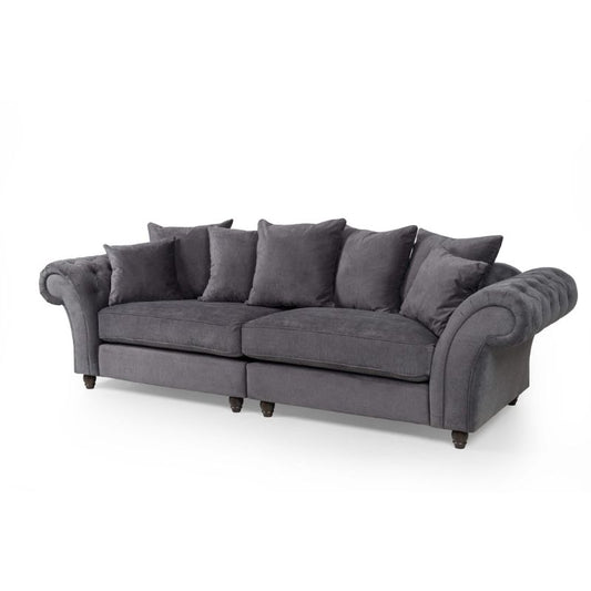 Huntley Fabric Sofa 4 seater Grey 2860W x 900H x 930D-Sofa-Heartlands Furniture-