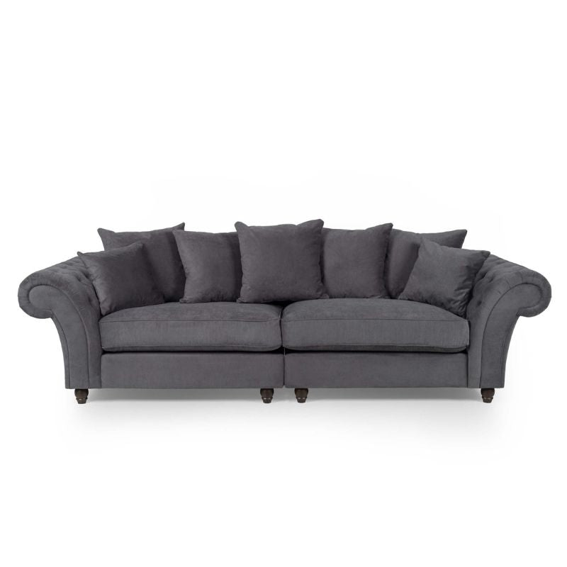 Huntley Fabric Sofa 4 seater Grey 2860W x 900H x 930D-Sofa-Heartlands Furniture-