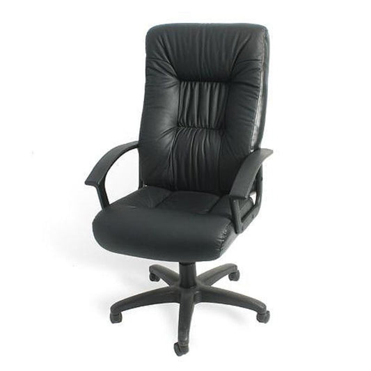 Iago High Back Office Chair Black 690W x 740D x 1120-1220H-Office Chair-Heartlands Furniture-