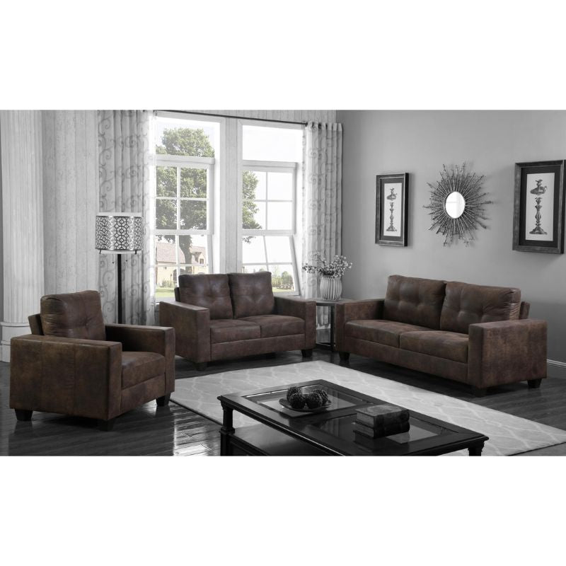 Lena Antique Fabric 1 Seater Brown 900W x 910D x 920H-Sofa-Heartlands Furniture-