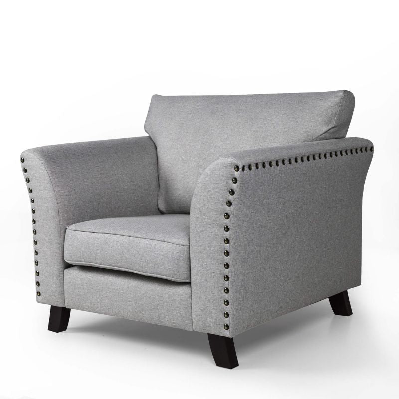 Linton Fabric Sofa 1 seater Grey 1010W x 900H x 940D-Sofa-Heartlands Furniture-