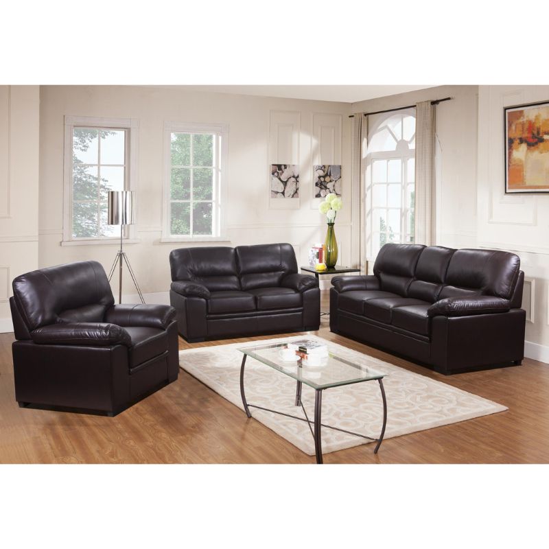 Rachel Sofa LeatherGel & PU 3 Seater-Sofa-Heartlands Furniture-Black-