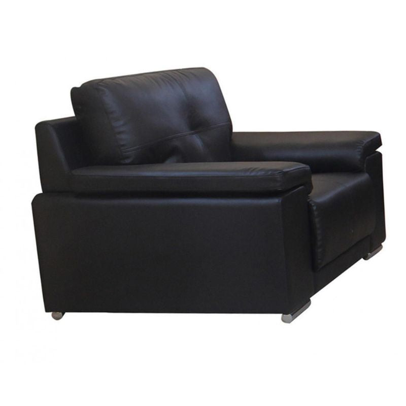 Ranee Bonded Leather & PU 1 Seater 1250W x 930D x 830H-Sofa-Heartlands Furniture-Black-