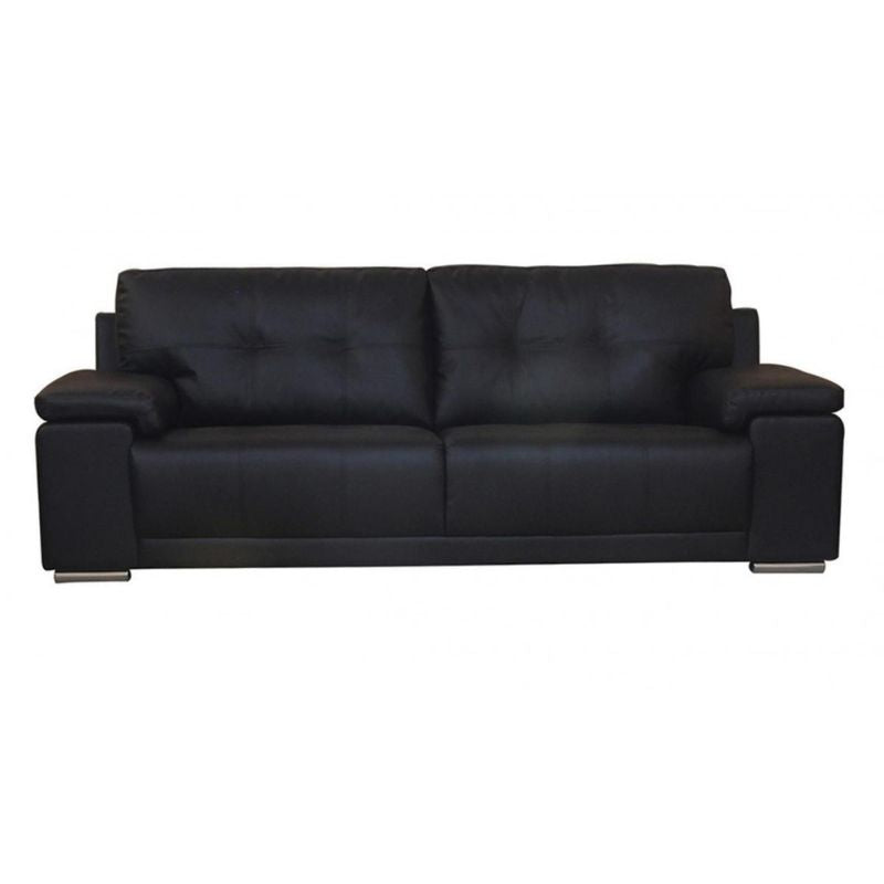 Ranee Bonded Leather & PU 3 Seater 2210W x 930D x 830H-Sofa-Heartlands Furniture-Black-