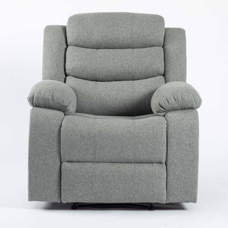 Turin Recliner Fabric 1 Seater Grey 960W x 970D x 1020H-Sofa-Heartlands Furniture-