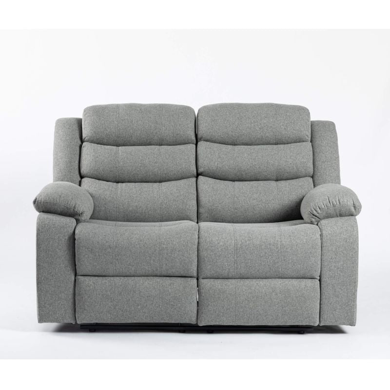 Turin Recliner Fabric 2 Seater Grey 1520W x 970D x 1020H-Sofa-Heartlands Furniture-