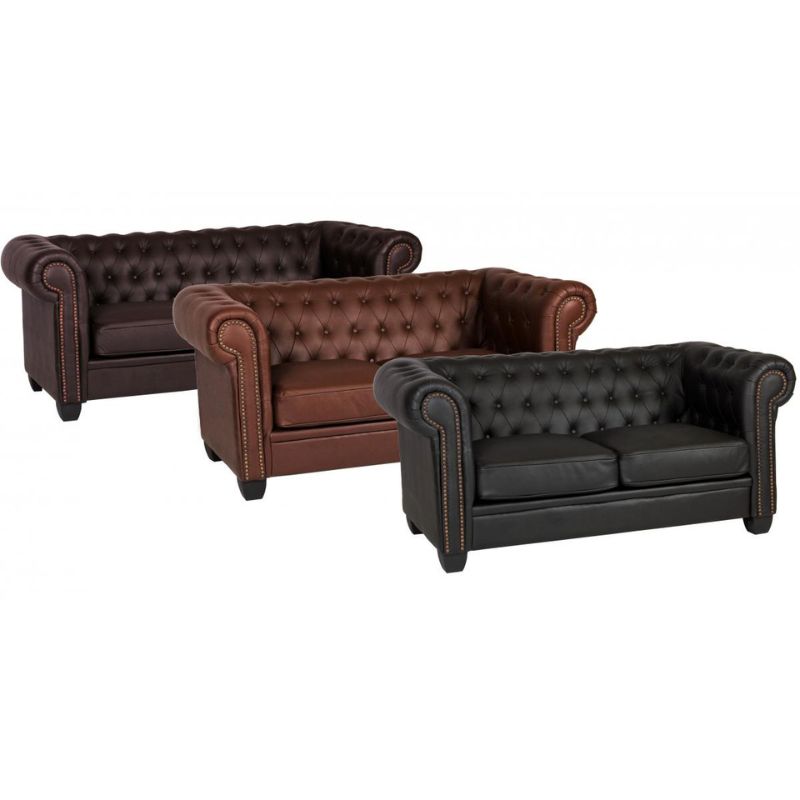 Winston 3 Seater Sofa Leather & PVC 1900W x 900D x 750H-Sofa-Heartlands Furniture-Black-