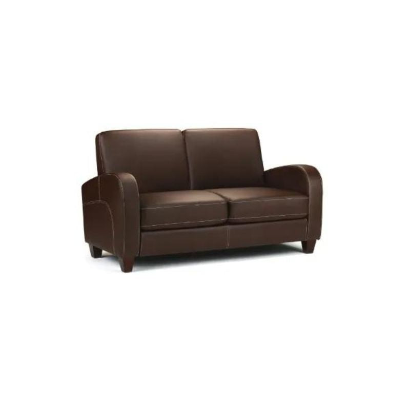 Vivo 2 Seater Sofa-Sofa-Julian Bowen-Chestnut Brown Faux Leather-