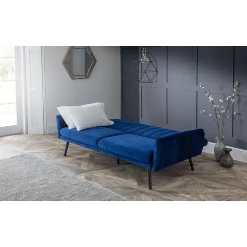 Afina Sofabed - Blue Velvet H 83/62cm L 209cm W 92/113cm-Sofa beds-Julian Bowen-