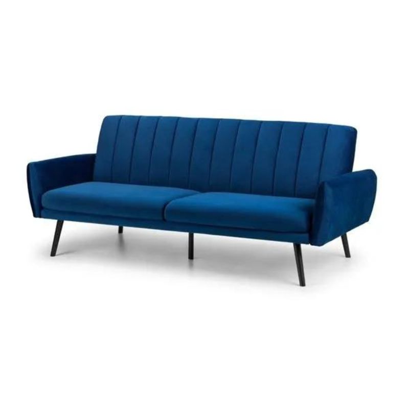 Afina Sofabed - Blue Velvet H 83/62cm L 209cm W 92/113cm-Sofa beds-Julian Bowen-