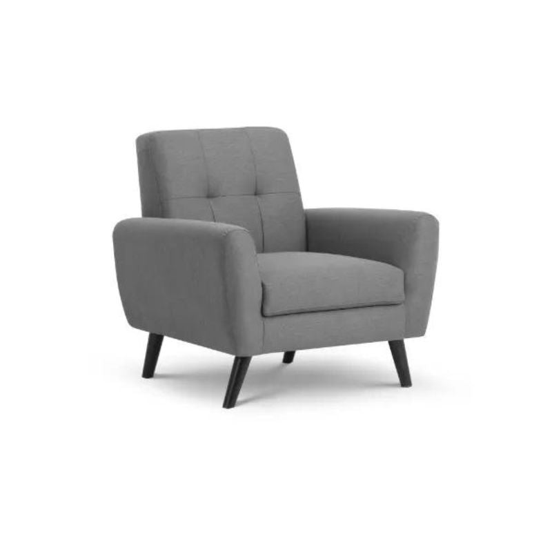 Monza Compact Retro Chair H 83cm L 85cm W 81cm-Arm Chair-Julian Bowen-Grey-