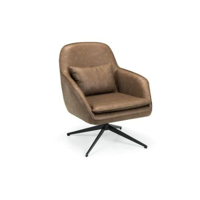 Bowery Swivel Chair H 85cm L 73cm W 73cm-Accent Chairs-Julian Bowen-