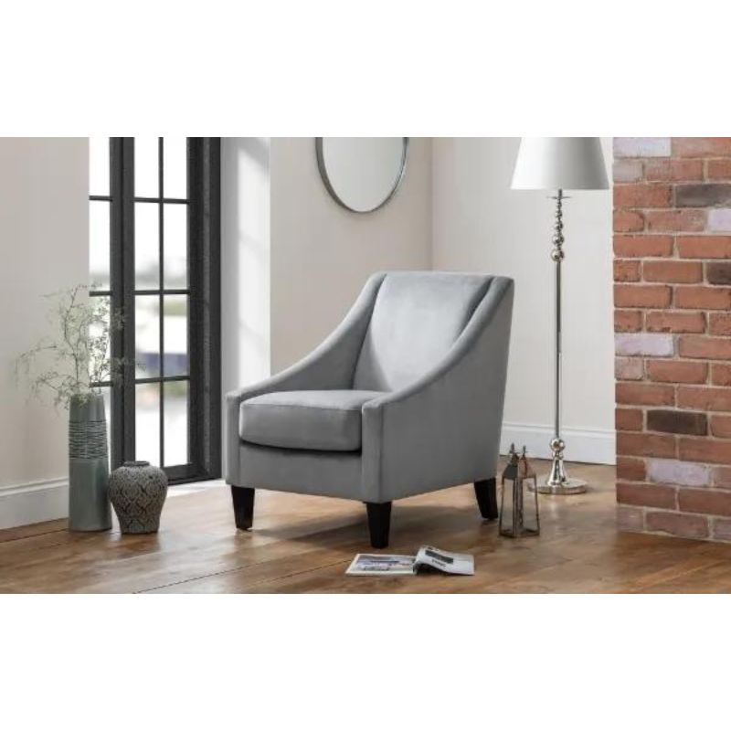 Maison Velvet Chair H 87cm L 71cm W 88cm-Accent Chairs-Julian Bowen-