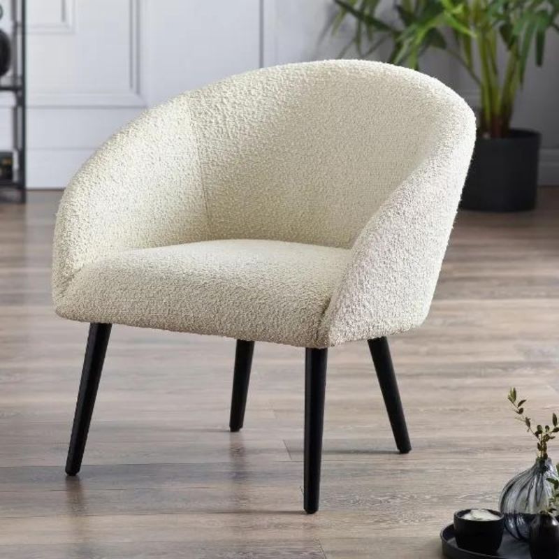 Amari Boucle Accent Chair H 76.5cm L 71cm W 78cm-Accent Chairs-Julian Bowen-