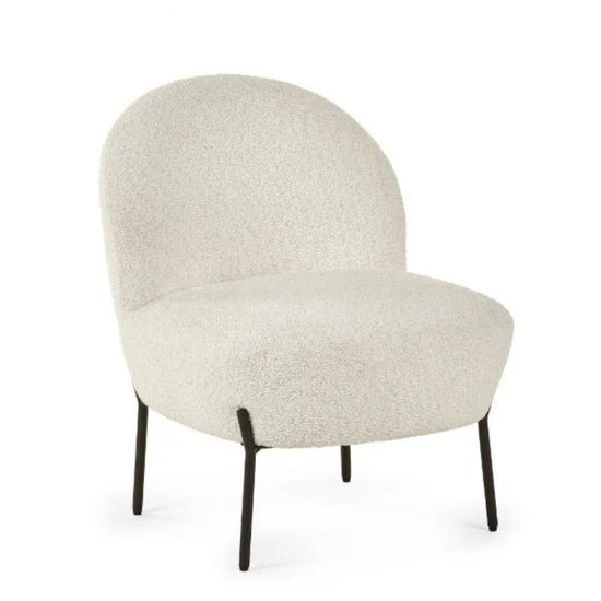 Lulu Boucle Accent Chair H 77cm L 60cm W 64cm-Accent Chairs-Julian Bowen-