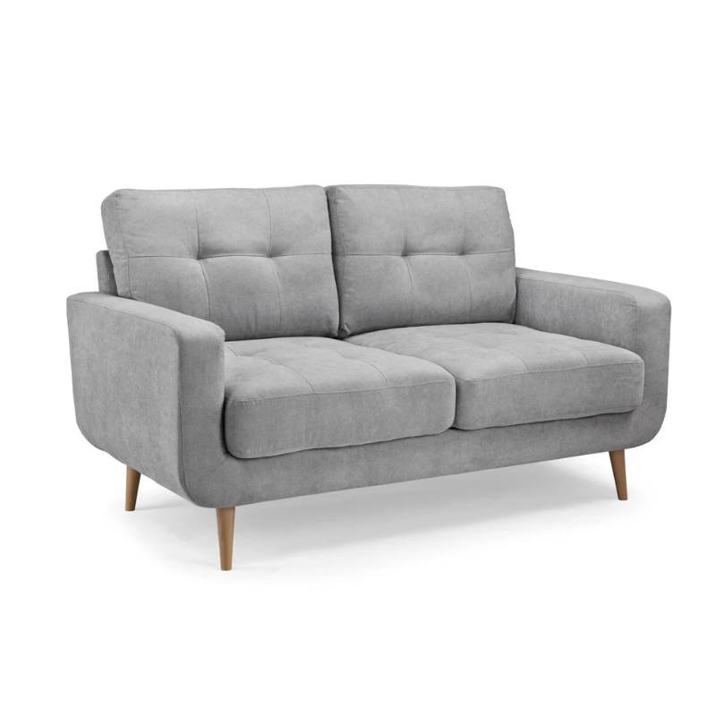 Aurora Grey 2 Seater Sofa – Tufted Design with Foam-Filled Cushions & Solid Wood Frame
