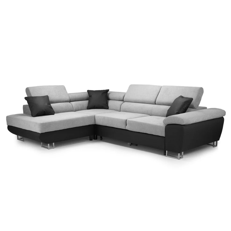 Anton Sofa bed Black/Grey Left Hand Facing Corner