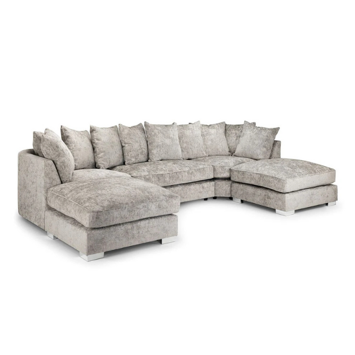 Bishop Truffle U Shape Scatterback Corner Sofa – Modular Large Fabric Couch