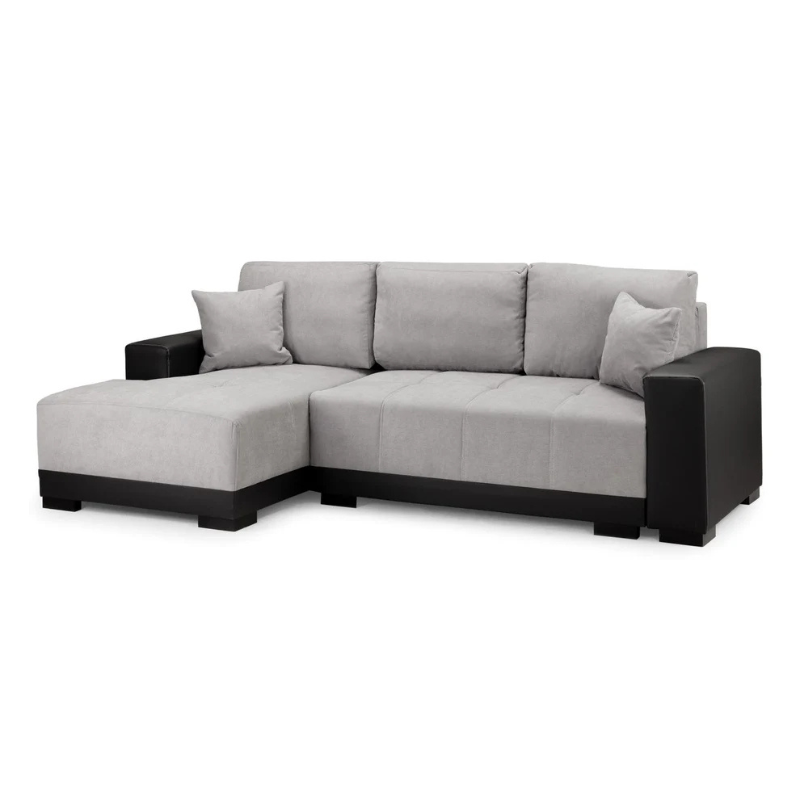 Cimiano Sofabed Black/Grey Left Hand Facing Corner