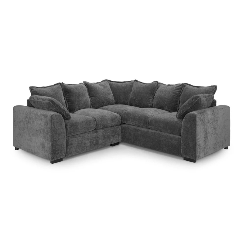Colbee Large Grey Corner Sofa – Modern L-Shaped Fabric Sectional for Family Living Rooms
