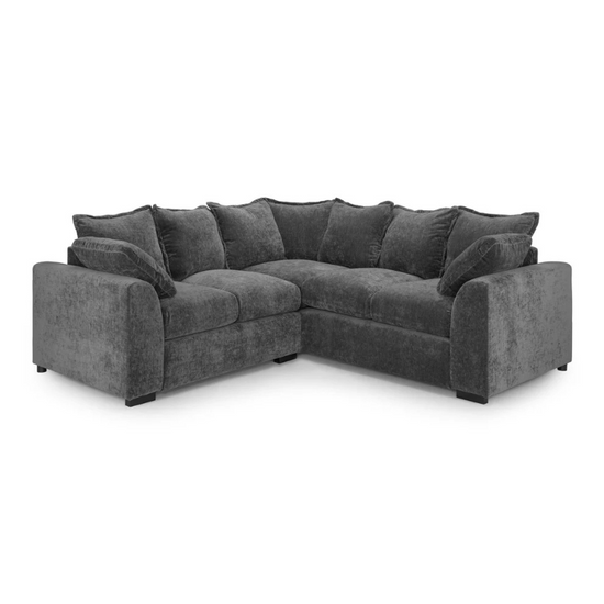 Colbee Large Grey Corner Sofa – Modern L-Shaped Fabric Sectional for Family Living Rooms