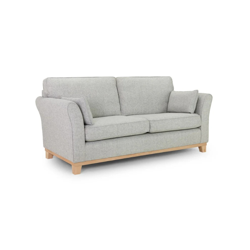 Delta Grey Fabric 3 Seater Sofa – Modern Minimalist Couch for Living Room
