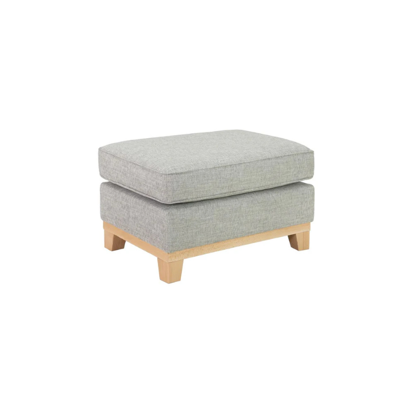 Delta Grey Fabric Footstool – Modern Ottoman for Living Room Comfort