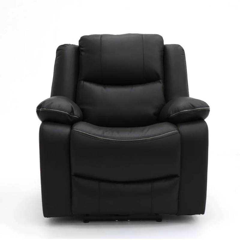 Harald Black Electric Recliner Armchair – Power Reclining Leather-Effect Chair