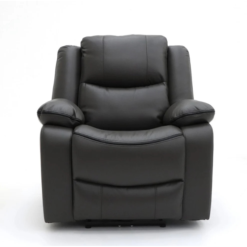Harald Electric Recliner Armchair – Grey Leather-Effect 1 Seater Sofa