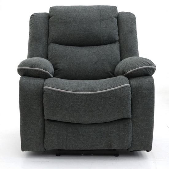 Harald Grey Electric Recliner Armchair – Soft Fabric 1 Seater with Power Recline