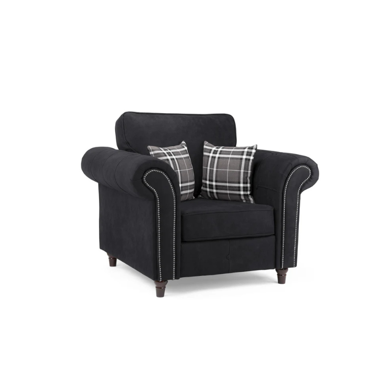Oakland Sofa Charcoal Armchair – Classic Comfort with Timeless Style