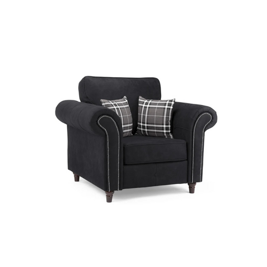 Oakland Sofa Charcoal Armchair – Classic Comfort with Timeless Style
