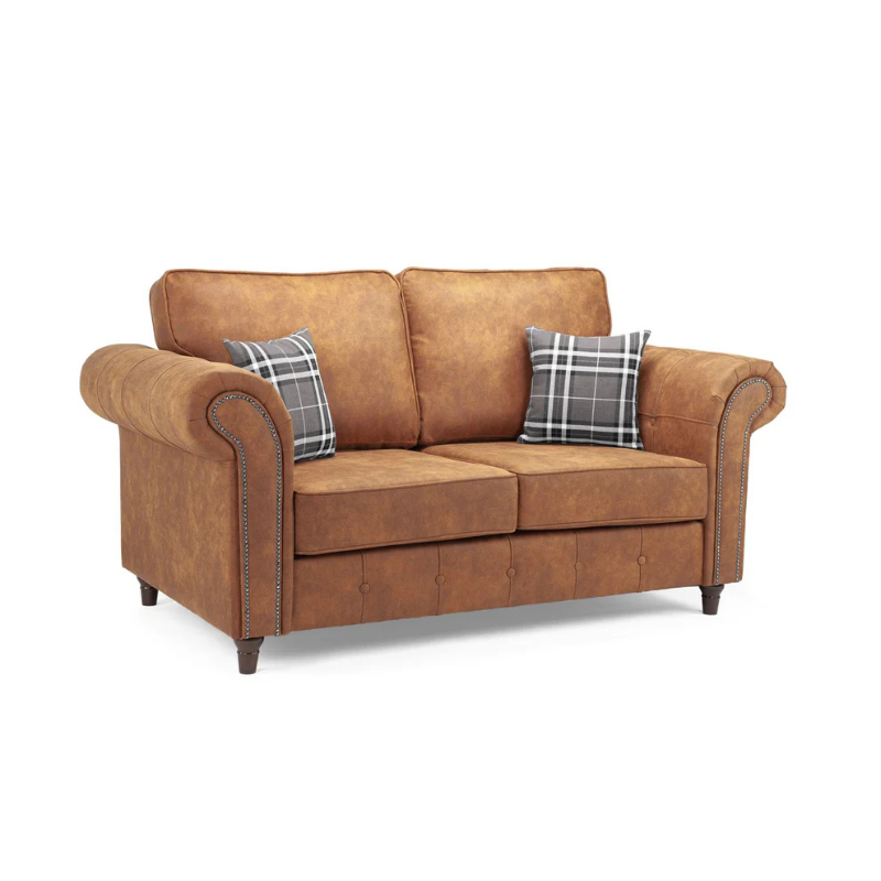 Oakland Sofa Tan 2 Seater – Classic Style with Lasting Comfort