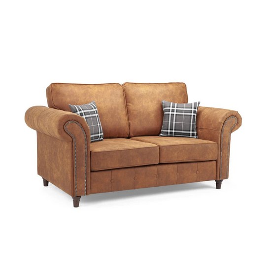 Oakland Sofa Tan 2 Seater – Classic Style with Lasting Comfort