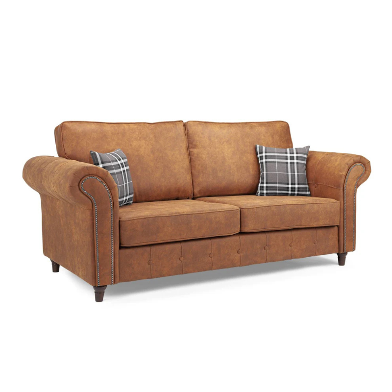 Oakland Sofa Tan 3 Seater – Timeless Elegance and Superior Comfort