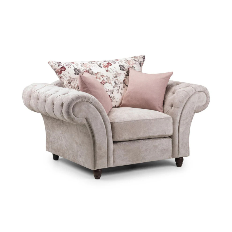 Roma Chesterfield Sofa Beige Armchair – Timeless Elegance for Any Space