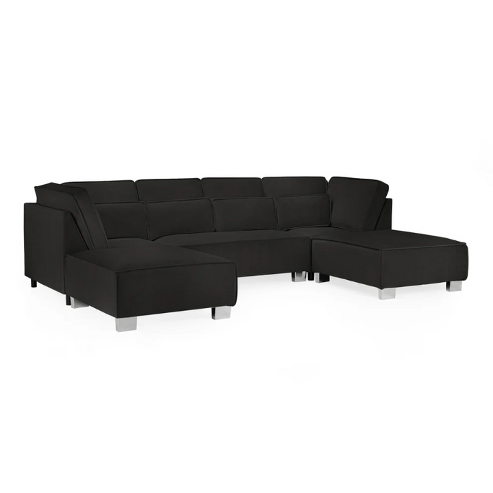 Sloane Sofa Black U Shape Corner – Modern Luxury with Maximum Seating